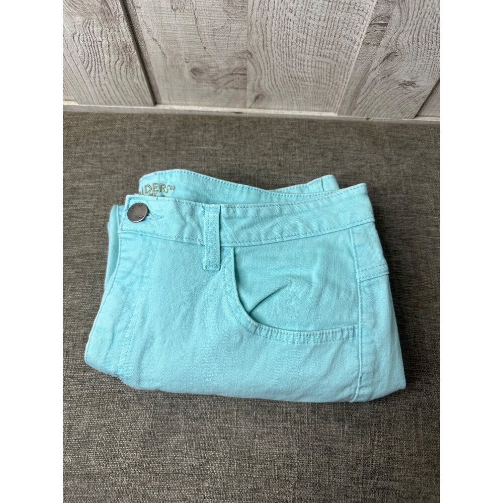 Riders By Lee Turquoise Blue Capri Lightweight Denim Womens 14 Stretch Cotton - Picture 3 of 6
